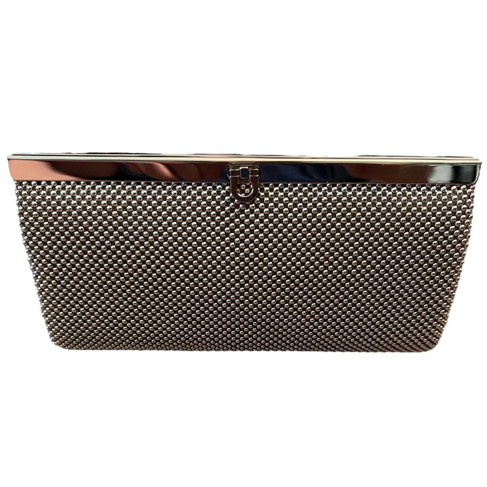 Gold Mesh Evening Bag Clutch with Detachable  Shoulder Strap
